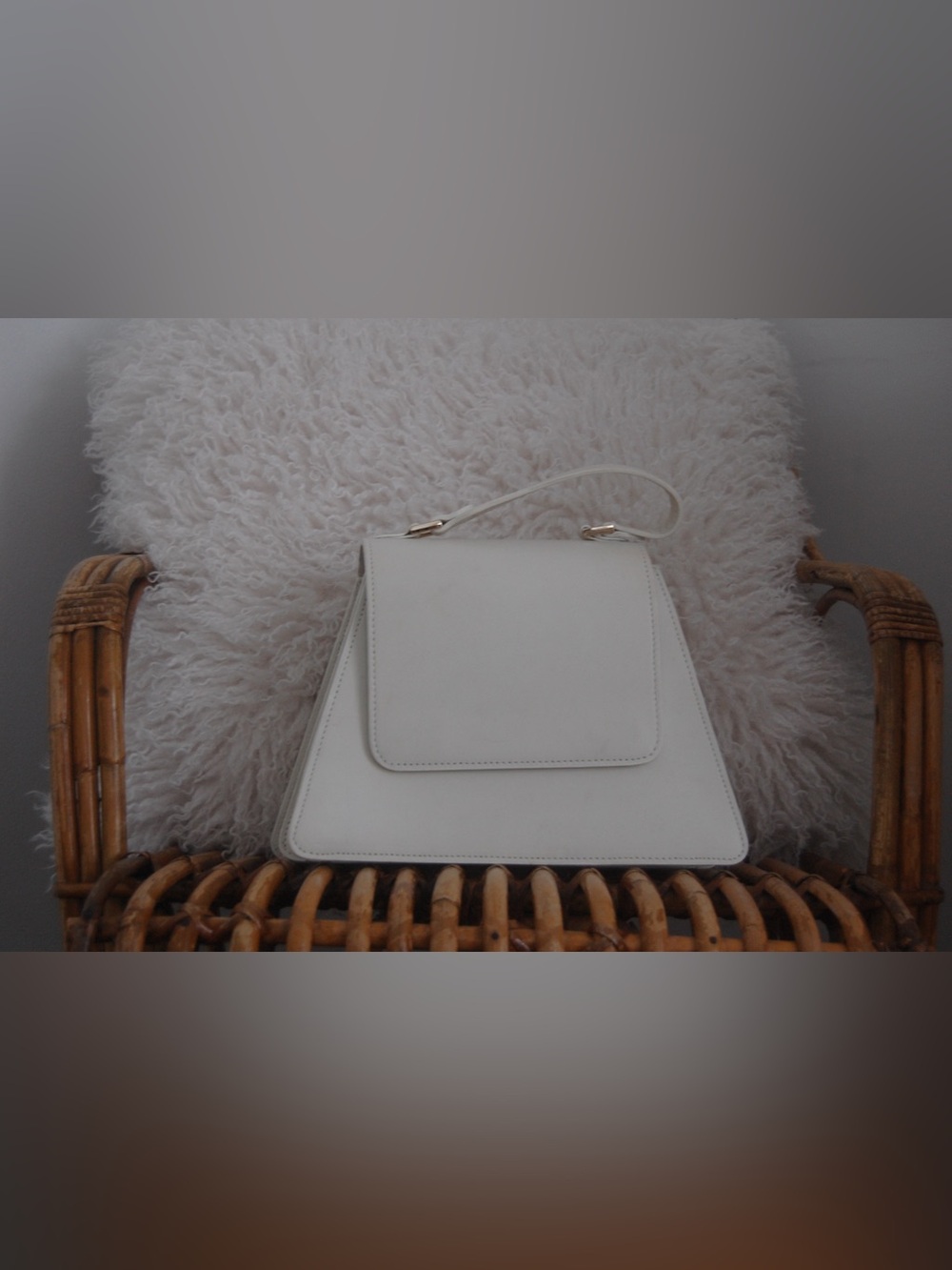 Structured White Top-Handle Satchel